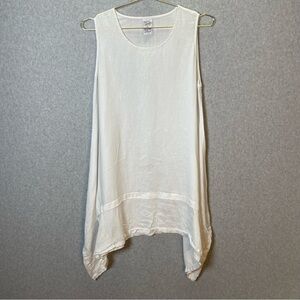 Match Point USA Linen White Lantern Asymmetrical Tunic/Mini Dress